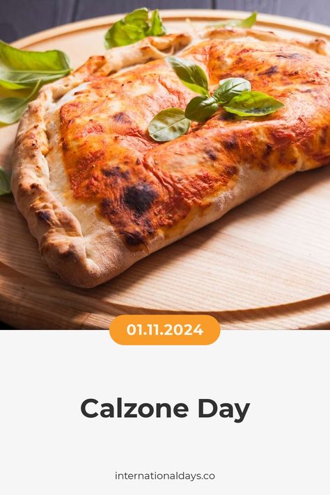 Celebrate Calzone Day with a delicious folded pizza from Naples, Italy, invented in the 1700s and known as "trouser" in Italian! Folded Pizza, November 1st, Naples Italy, November 1, Naples, Pizza, Italy, Drinks, Pizzas