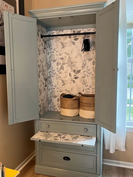 Armoire makeover: free to fabulous – Homely House Upcycle Armoire Ideas, Old Armoire Makeover, Refurbished Armoire Ideas Farmhouse, Armoire For Clothes, Tv Armoire Makeover Ideas, Painted Armoire Ideas Before After, Turn Tv Armoire Into Closet, Armoire Makeover Ideas, Refurbished Armoire Ideas