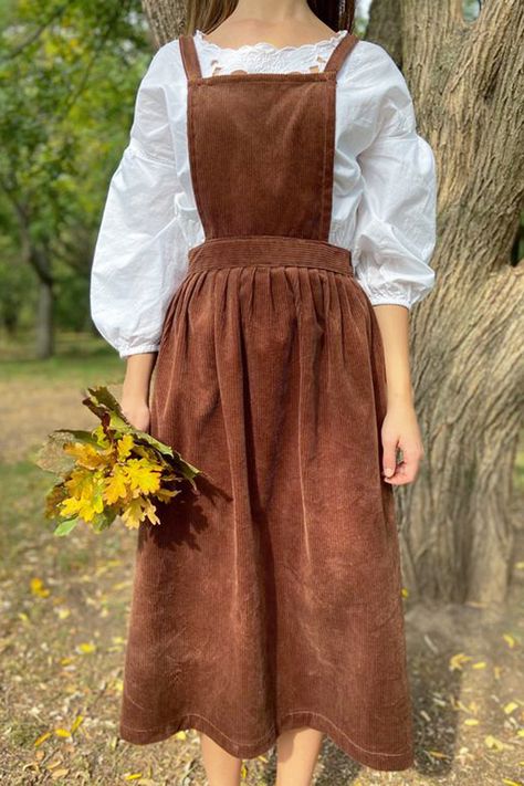 Winter Dresses For Women, Midi Pinafore Dress, Overall Straps, Dresses For Women Casual, Ladies Long Top, Corduroy Pinafore Dress, Vestidos Retro, Long Party Dress, Vintage Midi Dresses