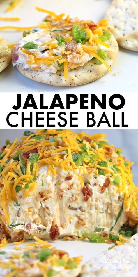 Jalapeno Popper Cheeseball, Jalapeño Popper Cheese Ball, Jalapeño Cheese Ball, Jalapeno Cheeseball, Jalapeno Cheeseball Recipes, Bacon Cheeseball Recipes, Popper Cheese Ball, Cheeseball Recipes, Horderves Appetizers