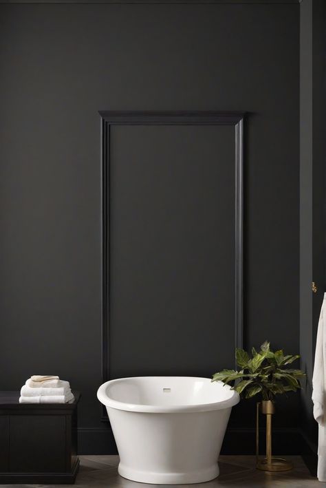 bathroom paint colors, bathroom remodel ideas, bathroom renovation cost, bathroom cabinet paint ideas Tricorn Black Bathroom, Black Bathroom Cabinets, Beige Kitchen Cabinets, Black Cabinets Bathroom, Black Painted Walls, Tricorn Black, Painting Bathroom Cabinets, Beige Kitchen, Black Cabinets