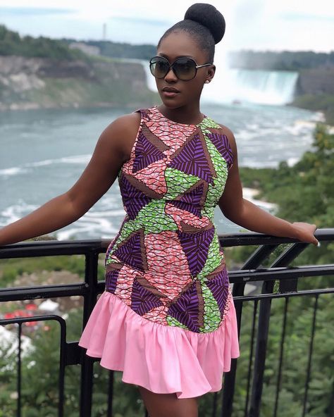 African Print Dress Styles, Gown Ankara, Style Collab, African Print Long Dress, Short Ankara Dresses, Ankara Tops, African Fabric Dress, African Fashion Skirts, Wrap Dress Short