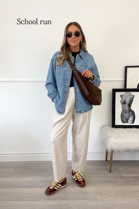 White Tapered Pants Outfit, Tapered Ankle Pants Outfit, Cool Mom Winter Outfits, Plaid Shirt Work Outfit, Wide Leg Jeans Outfit Winter Ankle Boots, Adidas Sl 72 Og W Outfit, Adidas Gazelle Indoor Outfit, Fashion Outfits 2024, What To Wear With White Jeans