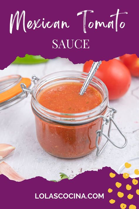 Mexican tomato sauce (salsa casera de tomate) is made with tomatoes, onion, garlic, and salt. It’s a versatile sauce used to make Mexican red rice, soups, and stews. Spanish Tomato Sauce, Mexican Tomato Sauce, Albondigas Soup Recipe Mexican, Mexican Red Rice, Rice Soups, Albondigas Soup Recipe, Albondigas Soup, Arugula Salad Recipes, Mexican Sauce