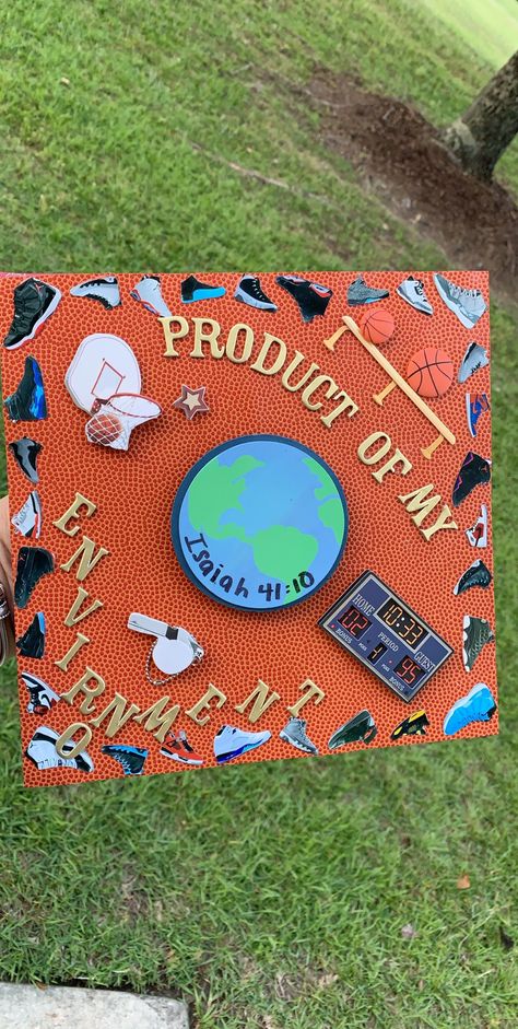 Basketball Graduation Cap Ideas, Sports Graduation Cap, J Cole Grad Cap, Basketball Graduation Cap, Rappers Graduation Cap, Graduation Cap Designs Basketball, Jcole Quote Grad Cap, Senior 25, Grad Decor