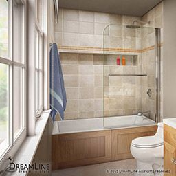 DreamLine Aqua Swing Tub Door 34 in. W x 58 in. H Clear Glass Tub Door SHDR-3734580-01 Tub Door, Bathtub Doors, Contemporary Shower, Tub Doors, Bathroom Tub, Tub Shower Combo, Tub Shower, Small Bathroom Design, Bathroom Remodel Ideas