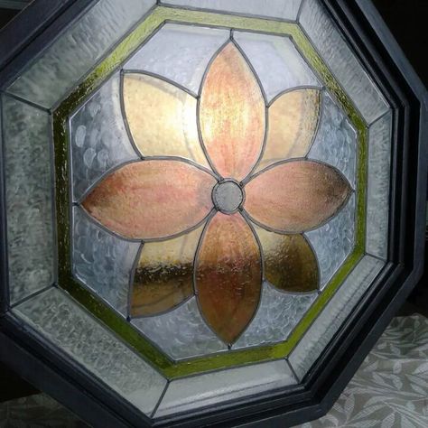 Faux Stained Glass Window, Octagon Window, Washing Windows, Old Windows, Just Imagine, Faux Stained Glass, Stained Glass Window, Painters Tape, Hexagon Shape