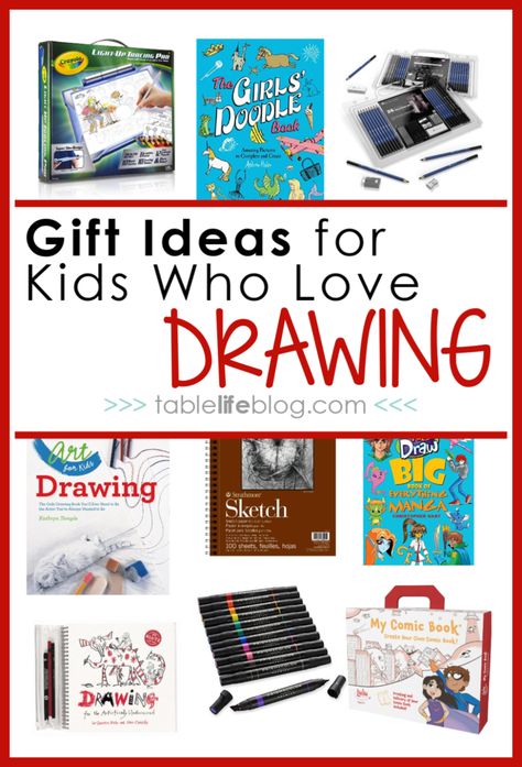 Drawing Gifts for Kids ~ Got a kiddo who loves to draw? Here are some awesome gift ideas to keep your artist busy and inspired in the coming months. Sketch Gift Ideas, Gifts For Drawing Artists, Art Gifts For Artists, Artist Gift Ideas, Presents For Artists, Drawing Gift Ideas, Gift Ideas For Artists, Christmas Homeschool, Drawing Gifts