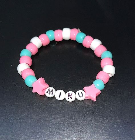 Hatsune Miku Bracelet, Miku Bracelet, Trans Accessories, Trans Miku, Miku Kandi, Trans Kandi, Trans Bracelet, Kandi Singles, Kawaii Bracelet