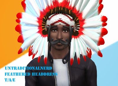 Sims 4 Native American, Feathered Headdress, Native American Feathers, Sims Medieval, Sims 4 Blog, Native American Headdress, Play Sims 4, My Sims, Play Sims