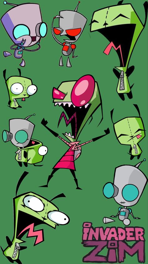 Gr Invader Zim, Invader Zim Lockscreen, Gir Tattoo Invader Zim, Invader Zim Party, Gir Invader Zim Fanart, Invader Zim Nails, Invader Zim Tattoo, Invader Zim Aesthetic, Invader Zim Art