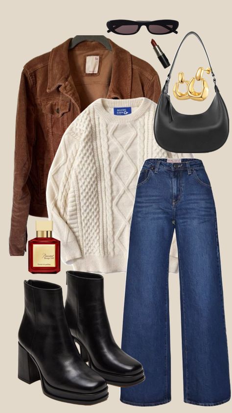 Created by allisonmatovic on Shuffles Classic Eclectic Style, Time Capsule Outfits, Going Out For Drinks Outfit Casual, Ny Street Style Winter, Boston Fashion Winter, Women Outfit Inspo Aesthetic, Outfits For Winter In Europe, Cool Toned Fall Outfits, Frye Boots Outfit Winter