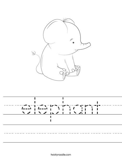 elephant Worksheet - Twisty Noodle Elephant Worksheets Preschool, Elephant Worksheet, Transportation Worksheet, Dear Zoo, Twisty Noodle, Animal Worksheets, Spelling Worksheets, Free Preschool Worksheets, Sight Word Worksheets