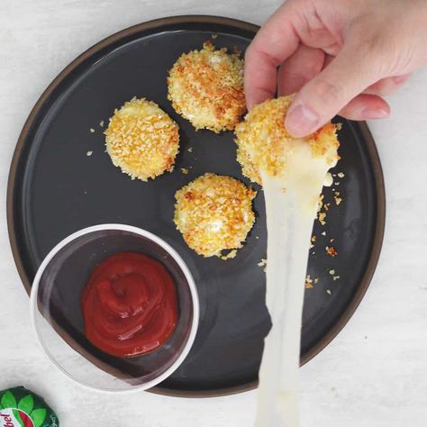 Easy Air Fryer Babybel Cheese Recipe (TikTok Viral) - Nomss.com Babybel Cheese Recipes, Cheese Air Fryer, Protein Snacks For Kids, Easy Protein Snacks, Babybel Cheese, Desserts Table, Quick Appetizer, Pasta Chips, Mozzarella Cheese Sticks