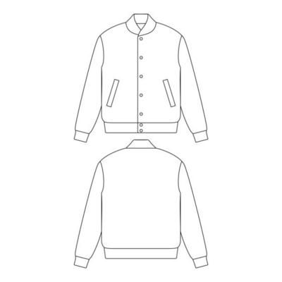 Blank Varsity Jacket Vector Template 24506246 Vector Art at Vecteezy Design Outline, Graphic Drawing, Illustration Flat, Flat Sketches, Vector Template, Free Vectors, Vector Art, Varsity Jacket, Vector Free