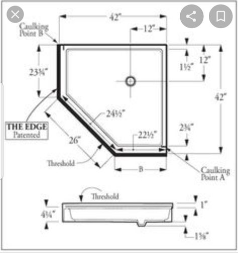 Corner Shower Dimensions, Dimensions Bathroom, Small Shower Stalls, Cabin Basement, Santa Barbara House, Small Bathroom Plans, Shower Dimensions, Smart Living Room, Building Kitchen