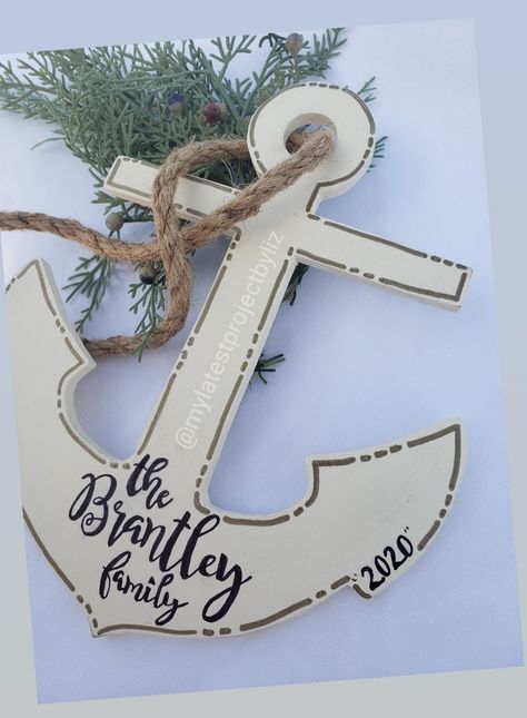 Family Cruise, Personalized Christmas Ornaments, Name Signs, Personalized Christmas, Wood Projects, Craft Ideas, Christmas Tree, Christmas Ornaments, Signs