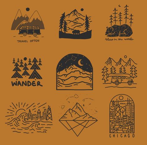 National Park Tattoo, Mountain Designs, Olympic National Park, Art Prompts, Clothing Logo, Round Up, Business Flyer, Motion Design, Cricut Crafts