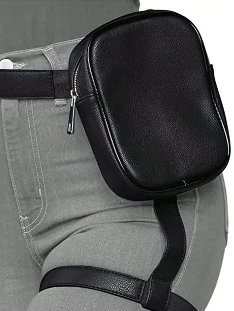 Mini Fashion Leg Bag Black Minimalist For Outdoor ActivityI discovered amazing products on SHEIN.com, come check them out! Plain Fashion, Thigh Bag, Chest Bag Men, Digital Ideas, Thigh Harness, Waist Purse, Black Minimalist, Leg Bag, Pu Leather Bag