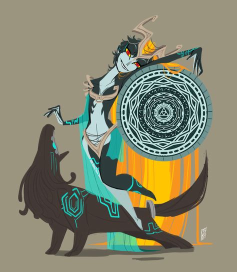 Midna Fanart, Twilight Princess Art, Princess Midna, Twilight Princess Midna, Wolf Link, Twilight Princess Hd, Tattoo Wolf, Zelda Game, Legend Of Zelda Twilight Princess