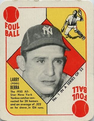 Baseball Card Values, Old Baseball Cards, Yogi Berra, Damn Yankees, Baseball Memorabilia, Baseball Trading Cards, Yankees Baseball, Baseball Equipment, Basketball Cards