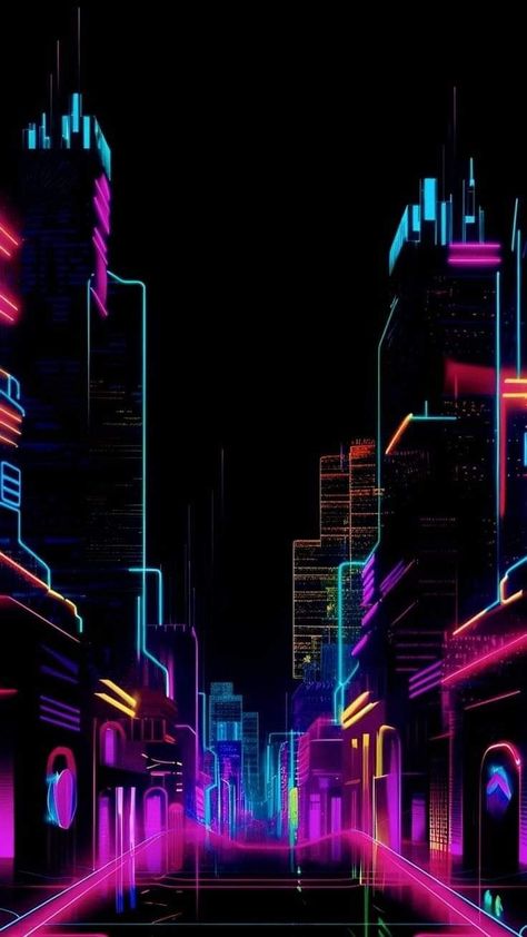 Neon City Art, Electric Music, Ipad Pro Wallpaper, Kaws Wallpaper, Nightclub Design, City Background, Music Backgrounds, Retro Waves, Future City