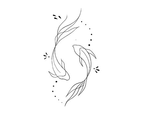 Mini Fish Tattoo, Koi Fish Tattoo Fine Line, Koi Fish Tattoo Minimalist, Turtle Tattoo Minimalist, Pisces Tattoo Designs For Women, Pieces Symbol, Simple Koi Fish Tattoo, Zodiac Tattoos Pisces, Pisces Fish Tattoos