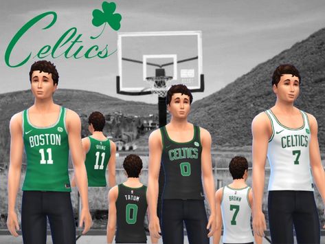 Boston Celtics jerseys Found in TSR Category 'Sims 4 Male Everyday' Celtics Shirt, Celtics Jersey, Boston Celtics Players, Boston Celtics Jersey, Boys Tank Tops, Boston Celtics Champions 2008, Leather Jacket With Hood, Rose Sweater, Jayson Tatum