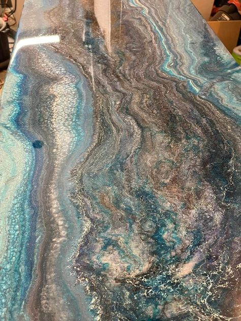 Colorful Marble Countertops, Epoxy Shower Wall Bathroom, Beachy Countertops, Epoxy Countertop Colors, Turquoise Countertops, Pretty Countertops, Resin Kitchen Countertops, Glitter Epoxy Countertop, Sparkling Countertops