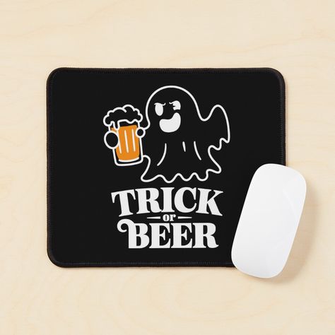 Get my art printed on awesome products. Support me at Redbubble #RBandME: https://www.redbubble.com/i/mouse-pad/Trick-or-Beer-by-Kaurisdigital/164786532.G1FH6?asc=u Skeleton Drinking Beer, Halloween Beer Can Cup, Beer Can Glass Design Halloween, Black Halloween T-shirt With Text Print, Halloween Short Sleeve T-shirt With Text Print, Mouse Pad, Happy Halloween, Beer, Art Prints