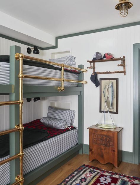 Nantucket House, Nantucket Cottage, Veranda Magazine, Nantucket Home, An Old Soul, Bunk Rooms, Twin Beds, Bunk Room, Big Boy Room