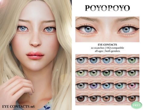 [poyopoyo] Eye Contacts n6 | PoyoPoyo en Patreon The Sims 4 Eye Color, The Sims 4 Eyes Cc, Sims 4 Cc Makeup Eyes, Sims 4 Eye Color, Sims 4 Eye Color Cc, Sims 4 Eyes Cc, Sims 4 Eyes, Cc Face, Sims 4 Cc Eyes