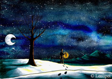 Winter by ~LenupetComics on deviantART Winter Illustrations, Winter Illustration, Scene Design, Winter Wallpaper, Winter Art, Baby Cold, Be Inspired, Night Sky, Night Skies