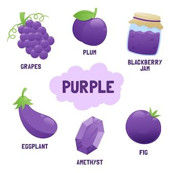 Premium Vector | Pink objects and vocabulary words pack Pink Objects, International Literacy Day, Online Course Design, School Academy, Grape Jam, Japanese Kids, Literacy Day, Purple Day, Children Education