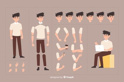 Character Flat Design, Free Cartoon Characters, 2d Character Animation, رسم كاريكاتير, Vector Character Design, Man Vector, Character Animation, Cartoon People, Cartoon Posters