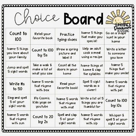 At Home Choice Board is now ready to go. We start our elearning next week. My students will be able to choose one or more of the… Student Choice Boards, Reading Toolkit, 1st Grade Homework, Math Choice Boards, Digital Learning Classroom, Summer Packet, Learning Preschool, Choice Board, Student Choice