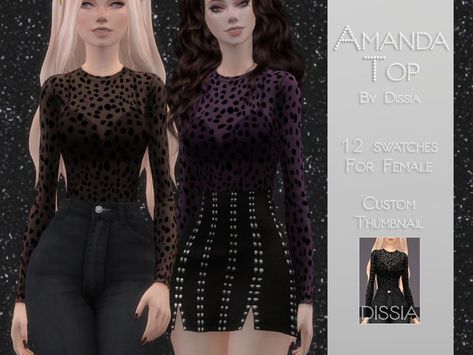 Long Sleeves Semi Transparent Top - 12 swatches Sims 4 Cc Hair, Transparent Top, Sims Community, Sims 4 Game, Sims 4 Clothing, Cc Finds, Sims 4 Cc, Sims 4 Custom Content, Collar Top