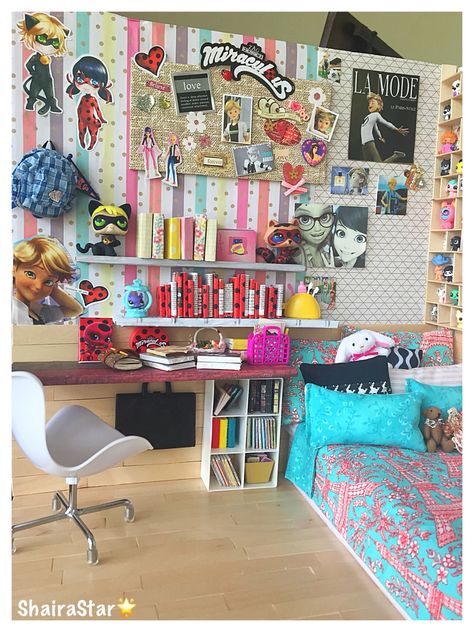 Miraculous Bedroom Ideas, Miraculous Decorations, Miraculous Room Decor, Miraculous Ladybug Bedroom, Miraculous Ladybug Room Decor, Miraculous Bedroom, Miraculous Ladybug Diy, Ladybug Room Decor, Fangirl Bedroom