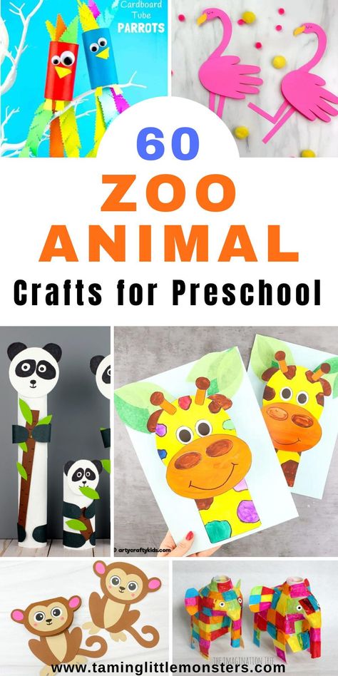 60 Adorable Zoo Animal Crafts for Preschool. fun and easy wild animal themed arts and crafts for toddlers and preschoolers. #artsandcrafts #toddler #preschool #kindergarten #zoo #wildanimals Mammal Art Preschool, Zoo Art Kindergarten, Animal Theme Crafts Preschool, Zoo Activity Preschool, Zoo Animal Snacks For Preschool, Safari Animal Art Preschool, Kindergarten Animal Crafts, Safari Animal Crafts Preschool, Wild Animals Art And Craft For Preschool