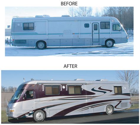 Wow....this paint transformation is amazing.... Marine Images, Paint Rv, New Motorhomes, Arts And Crafts Wallpaper, Rv Exterior, Crafts To Do When Your Bored, Rv Dreams, Gmc Motorhome, Trailer Life