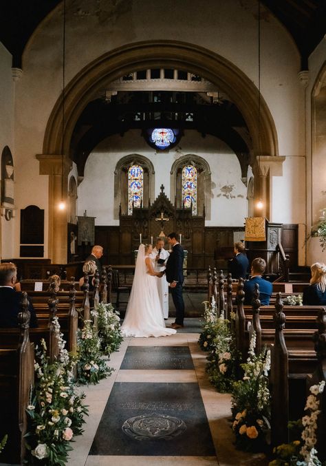 Church wedding ceremony Old Church Wedding, Small Church Wedding, Church Wedding Decor, Rustic Church Wedding, Intimate Church Wedding, Wedding Ceremony Church, Beautiful Church Wedding, Simple Church Wedding, Ceremony Decorations Church