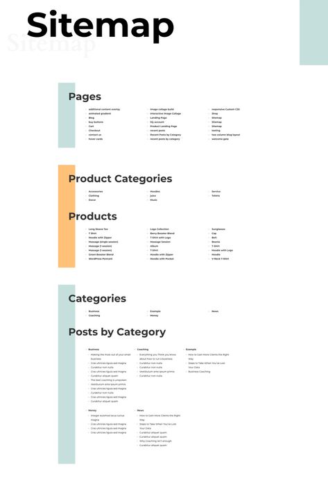 How to Create a Dynamic HTML Sitemap Page in Divi | Elegant Themes Blog Sitemap Design Website, Information Page Design, Information Architecture Ux Design, Process Design Layout, Site Map Design, Sitemap Design, Blog Page Design, Website Sitemap, Ux Design Principles