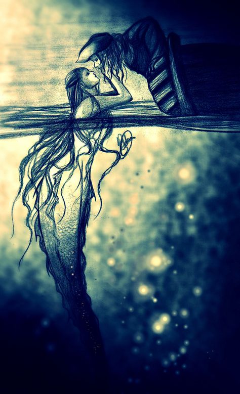 A Pirate and a Mermaid... may love one another, but where will they live? Only in the sea... arrggh! Pirates! Mermaids And Mermen, Mermaid Life, 문신 디자인, Arte Fantasy, Mermaid Art, Art And Illustration, Arte Horror, A Mermaid, Pirates Of The Caribbean