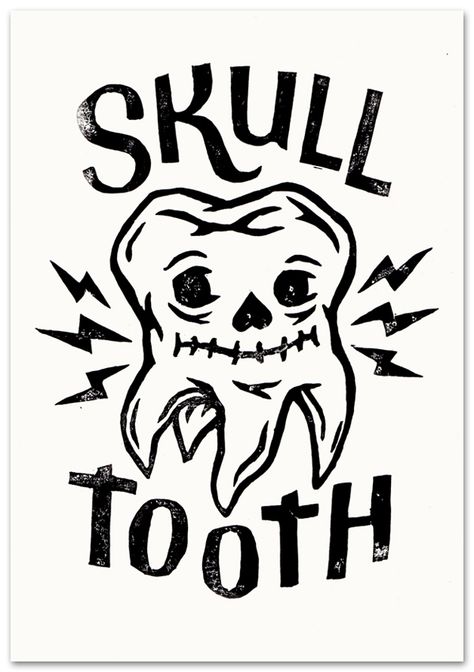 Halloween Teeth, Skulls And Bones, Gig Poster, Skull Bones, Zoom Photo, Graphic Ideas, Design And Illustration, Album Design, A Skull