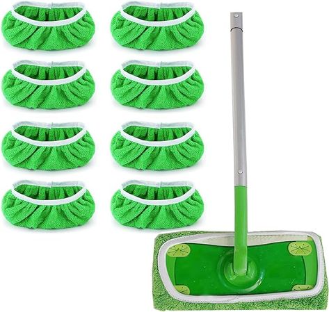 Amazon.com: JEBBLAS Reusable Mop Pads Washable Mop Refills for Swiffer Sweeper, Microfiber Replaments Mop Pads,Dry Or Wet Use, Machine Washable, Pack of 8 (Mop is Not Included) : Health & Household Swiffer Sweeper, Swiffer Pads, Best Steam Cleaner, How To Clean Laminate Flooring, Reusable Mop Pads, Tile Making, Vacuum Mop, Cleaning Pet Hair, Dust Mop