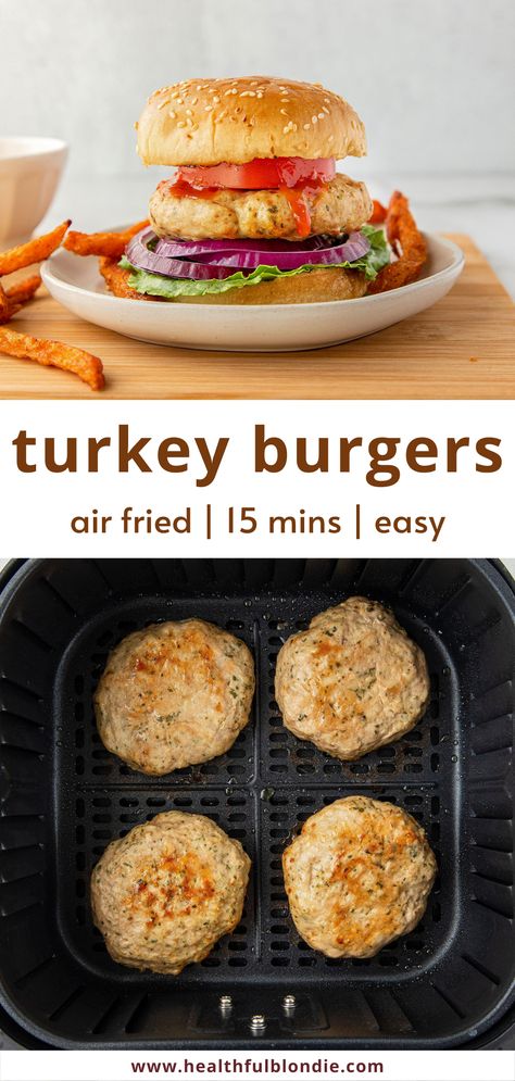 Ground Turkey Burgers, Air Fryer Turkey, Turkey Patties, Fresh Turkey, Burger Patties, Joe Wicks, Turkey Burger Recipes, Fried Turkey, Healthy Turkey