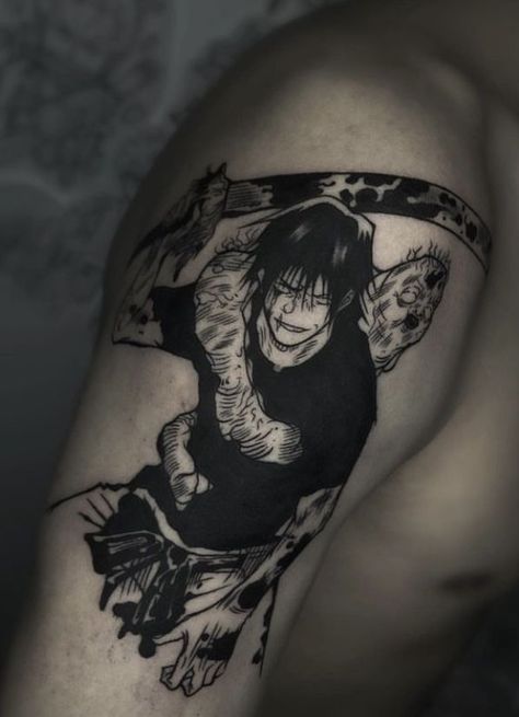 Anime Guy Tattoo, Toji Tattoo Ideas, Toji Tattoo, Fairy Tail Funny, Bat Tattoo, Back Tattoos For Guys, Haikyuu Kageyama, Matching Tattoo, Jewelry Tattoo