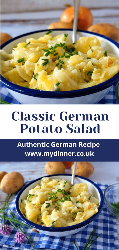 German Potato Recipes, German Salad, Salad Recipes Pasta, German Salads, German Potato Salad Recipe, Swiss Food, German Dishes, German Food Authentic, Warm Potato Salads