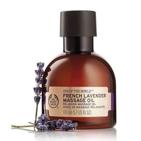 The Body Shop French Lavender Massage Oil Lavender Massage Oil, Body Shop Skincare, Skin Care Business, Body Shop At Home, Korean Eye Makeup, House Of Beauty, French Lavender, Homemade Bath Products, Oil Shop