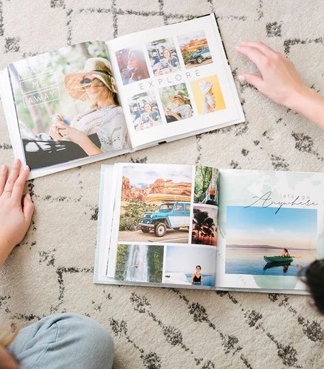 How to Make Beautiful Travel Photo Books — Mixbook Inspiration Shutterfly Travel Book Ideas, Digital Album Design Ideas, Travel Photo Book Layout, Mixbook Photo Book Ideas, Travel Photo Book Ideas, Travel Photobook Layout, Travel Photobook Ideas, Travel Photo Album Ideas, Photo Album Design Ideas